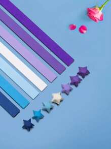 540张折纸星星纸条手工制作家居卡片礼物派对装饰工艺装饰智力纸折幸运星五角星