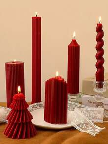Candele aromaterapiche rosse multiple per decorazione centrale, cilindro ad ingranaggi, candele decorative per albero di Natale, candele sottili natalizie, adatte come decorazione per regali di Natale, regali per donne, regali per amici stretti, decorazioni natalizie per la casa, regali di Natale