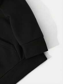 Chinese Character Dragon Print Men's Pullover Round Neck Hoodies With  Pocket Long Sleeve Hooded Sweatshirt Loose Casual Top For Autumn Winter Men's Clothing As Gifts