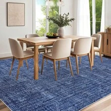 Modern Washable Solid Kitchen Printed Area Rug Easy To Clean Home Aesthetic Decor Carpet Stain Resistant Non Shedding Floorcover Low Pile Soft Entrance Runner Rug Non Slip Bordered Mat Throw Rug For Living Room Dinning Room Bathroom Bedroom Laundry - 藍色 - 查看 4