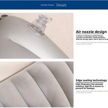 休闲三角枕，超轻充气露营旅行枕-PVC天鹅绒充气小睡枕，户外露营徒步充气枕，可压缩、紧凑、舒适、符合人体工程学的充气枕，可在露营、徒步旅行和背包旅行时支撑颈部和腰部，是度假和户外活动的绝佳礼物