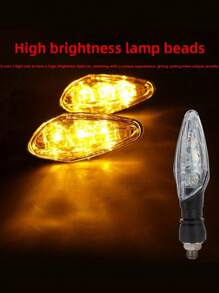 2pcs Motorcycle Turn Signal Light, High Brightness LED, Yellow Constant Light, Motorcycle Electric Turn Signal Light, Daytime Running Light - Multicolor - View 3