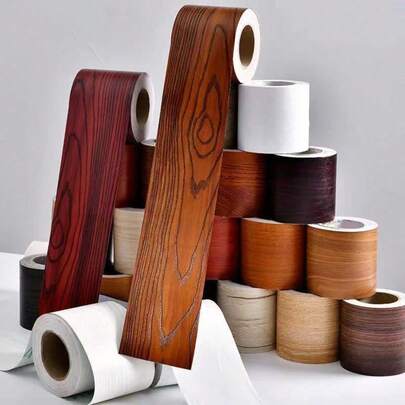 1 Rollo de papel tapiz autoadhesivo de PVC para decoración del hogar, papel tapiz adhesivo de madera para sala de estar, divisor de habitación, decoración de habitación, rollo de papel tapiz de vinilo, calcomanías de zócalo, borde de baño, esquina de pared