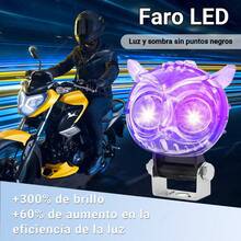 Par Faros Auxiliares De Lupa Led Luz Color Estrobo Para Moto - Blanco - Ver 4