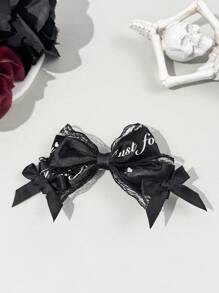 1 pièce Accessoire pour cheveux clip style ruban de dentelle élégant sombre gothique avec nœud et croix, convient aux tenues gothiques, aux festivals, aux tenues décontractées, beau cadeau pour la meilleure amie