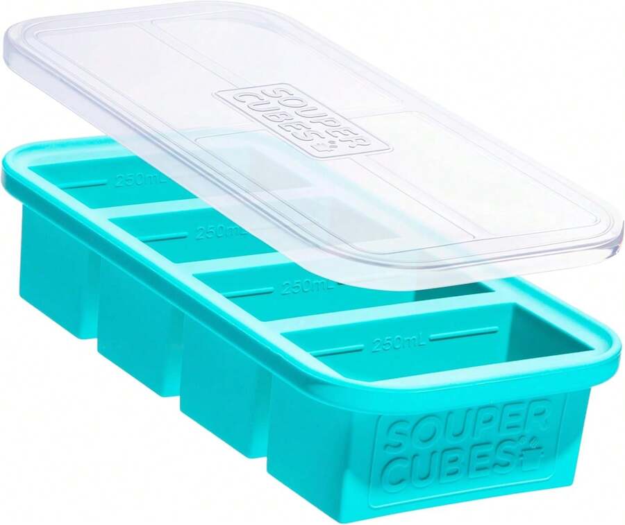 1 Cup Silicone Freezer Molds - Perfect For Freezing Broth, Rice, Leftovers And More - Silicone Freezer Trays With Lids For Meal Prep - Aqua - 1-Pack,9830918 - Mint Green - View 1