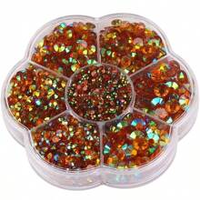 5000pcs/Box, 2mm 3mm 4mm 5mm 6mm, 5 Sizes, Silver Base Crystal Beads Stones,Flower Shape Box Packed, Round Flatback Rhinestones Multi Colors Crystal Gems Non HotFix DMC Jewelry Beads Glass Stones Diamond 3D Pattern Design Accessories Glitter Manicure Decal Decorations For Clothes,Bag,Shoes,Cups,Phone Covers,Handicrafts,Diy Trim.