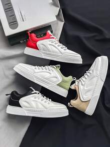 2025新款男士真皮休闲运动鞋运动鞋小白鞋平底休闲运动鞋厚底时尚