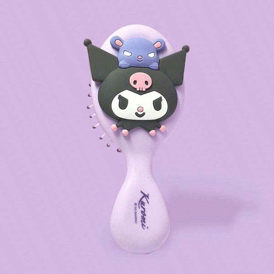 MINISO Sanrio Kuromi 3D Massage Airbag Comb, Cute Cartoon Shape, Scalp Massage & Hair Smoothing, Girlish Heart Makeup Comb, Daily And Travel Hairdressing Tool (1 PC) - Purple - View 1