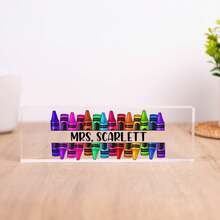Personalized Teacher Office Desk Nameplate, Teacher Acrylic Decor, Teacher Office Desk Plaque, Teacher Gift, Teacher Acrylic Plaque, Back To School Season, Acrylic Plaque, Holiday Calendar - Teacher Card Brick Type C - View 10