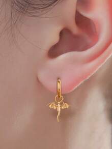 1 Pair Minimalist Mini Magic Dragon Copper Stud Earrings, Fashionable Design Suitable For Women's Daily Wear - Multicolor - View 16