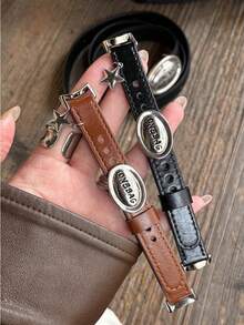 1 女式夏季度假风格，美式时尚皮革表带，适用于 Band 8 Pro/9 Pro、8/8 NFC/9/9 NFC/10/10 NFC、适用于 Mi Band 3/4/5/6/7、适用于 Redmi Watch4/Watch5 - 黑色 - 查看 9