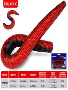 TACKLEPIONEER (10pcs/Pack) Lure | Noodle Worm | Earthworm Bait | The Black Pit Slowly Descends And Slowly Settles Into The Lead Lead-Free | Bass - Blackfish - Inverted Lure Bait - Multicolor - View 16