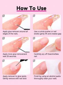 3 piezas/1 pieza Removedor de pegamento de uñas de 10ml para uñas postizas, removedor multifuncional para puntas de uñas, removedor de pegamento suave para uñas Gel X, removedor de esmalte de uñas sin acetona