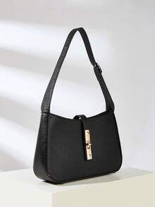 1 件女士简约腋下单肩法棍包，可调节肩带尺寸单肩包，简约带扣方形包，适合日常、工作、派对使用，理想的礼物选择