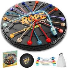 Rope Untangling Puzzle Game, Interactive Family Sensory Toy, Portable Stress ReliefBrain Teaser For Kids & Adults (Black) Perfect Birthday Gift, Holiday Gift, Christmas Gift - Black - View 2
