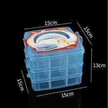 Hộp đựng đồ lưu trữ 3 tầng có thể xếp chồng di động với 18 ngăn có thể điều chỉnh, nắp và tay cầm có thể tháo rời - Hộp nhựa trong suốt dùng cho phòng tắm, phòng ngủ, nhà bếp, văn phòng, du lịch, cắm trại, phòng trẻ em, vườn, ký túc xá, bàn trang điểm, đồ thủ công, đồ chơi, đồ trang điểm, đồ dùng may vá (Tiết kiệm không gian) dành cho phụ nữ, đồ dùng du lịch thiết yếu, quà tặng khi trở lại trường - Nhiều màu - Xem 4