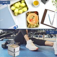 Stainless Steel Food Container Set Lunch Boxes- Commercial-Grade 304 Meal Prep Boxes With Locking Lids - Leakproof & Rust-Proof For Camping, Catering & Home Kitchens - Dishwasher Friendly & Stackable Design Bento Boxes,School Supplies - Silver - View 10