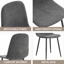 MUUOKY Modern Dining Room Chairs Set Of 6, Linen-Cotton Dining Chair Set - Six Pieces In Dark Gray For Dining Room Kitchen Living Room, Office, Apt, Kitchen Table, Easy To Clean, Easy To Assembly, Home Decor - Màu xám đen - Xem 7