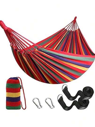 Outdoor Rest Hammock, Garden Camping Hammock, Portable Hammock With Carrying Bag For Yard, Patio, Backyard, Porch Travel,Hanging Rope Suitable For Camping, Patio, Garden, Balcony - Full Support Seat For Reading And Leisure, Camping Patio Lounge Chair, Comfortable Cushion, Weatherproof Material, A Must-Have For Book Lovers