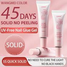 5秒速干指甲胶，无需UV/LED灯，半固态凝胶指甲胶，升级配方，DIY居家美甲美足 - 無色 - 查看 1