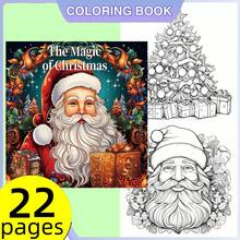 Christmas Magic Themed Coloring Book - 22 Pages, Thick Paper, Single-Sided Print, Stress Relief - Perfect Gift For Family & Friends For Christmas, Halloween & Parties - 1pc - Single Piece - View 1