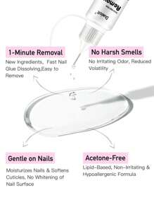 3 piezas/1 pieza Removedor de pegamento de uñas de 10ml para uñas postizas, removedor multifuncional para puntas de uñas, removedor de pegamento suave para uñas Gel X, removedor de esmalte de uñas sin acetona
