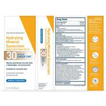 Hydrating Mineral Sunscreen SPF 30 With Sheer Tint, Tinted Mineral Sunscreen With Zinc Oxide & Titanium Dioxide, Blends Seamlessly For Healthy Glow, Medium, 1.7 Fluid Ounce - 銅 - 查看 5