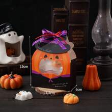 10个万圣节跨境新款糖果礼袋，万圣节南瓜派对包装盒二合一装饰收纳，适合万圣节氛围的节日主题图案，派对糖果/小礼物包装必备，轻巧便携，适合讨糖活动 - 彩色 - 查看 15