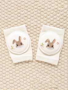 1 Pair Baby Crawling Knee Pads With Embroidery Design, Anti-Slip Mesh Fabric, Breathable Material, Suitable For 0-3 Years Old Children Crawling, Walking, Outdoor/Indoor Activities And Anti-Slip Protection