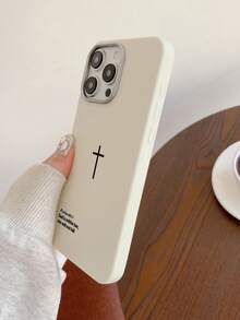 Psalms 46:5 Christian Cross Stylish Phone Case, Christian Gift For Girlfriend/Boyfriend, Minimalist White Faux Leather Texture Phone Case, Fingerprint/Water/Sweat Resistant, Soft Touch, Compatible With IPhone & Galaxy Phones - Multicolor - View 7