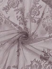 1pc Floral Lace Curtain For Bedroom, Living Room, Balcony Partition Decor - Dirty Powder - View 5