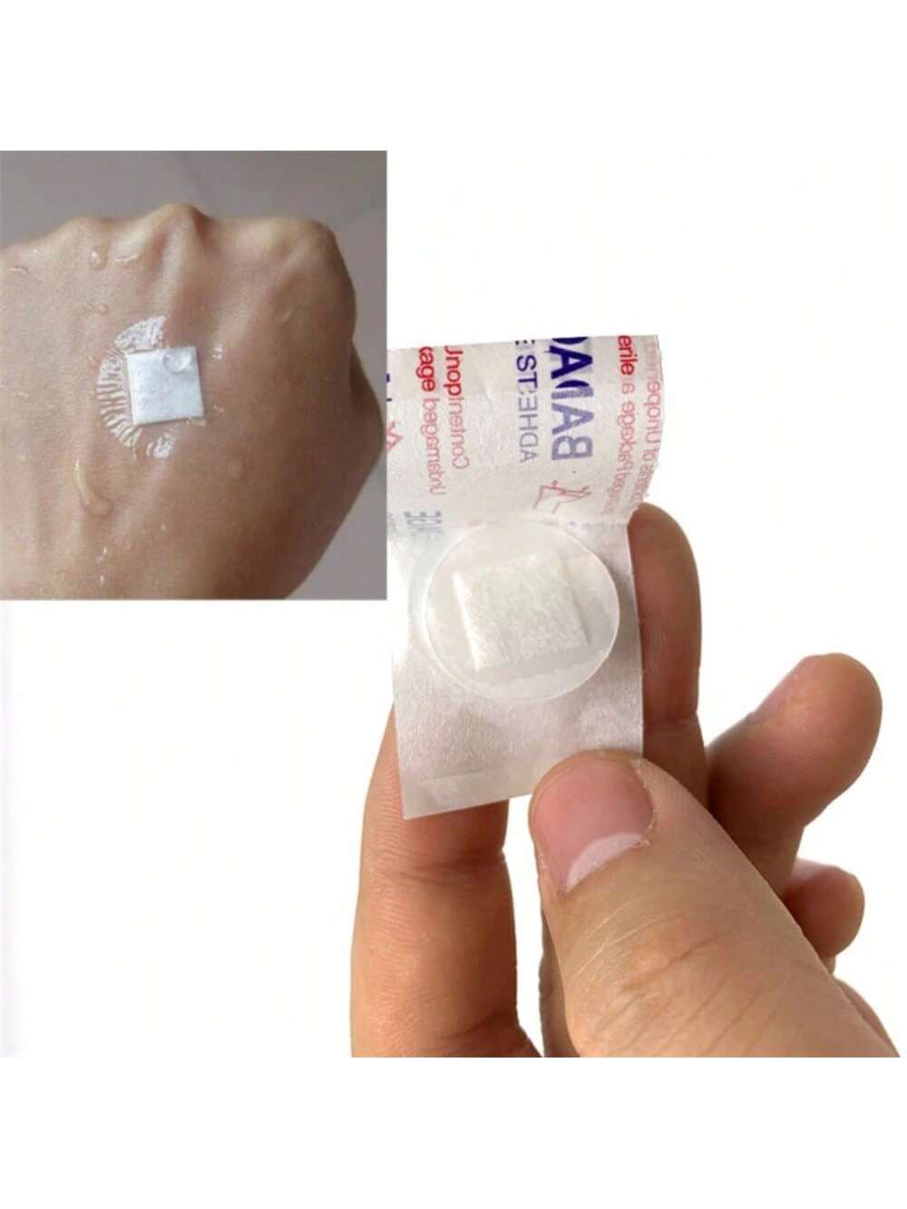 100pcs جرح الجرح باندج بانجراف ماء شفاف الشريط المعقم اللصق الجرح أول شريط التثبيت | مقاس: حجم العملة