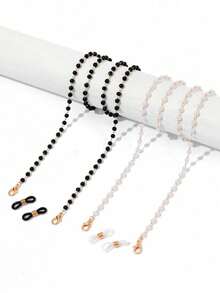 Bộ 2 chiếc dây đeo kính thời trang nữ đính ngọc trai giả, dây đeo kính hạt ngọc trai giả, dây đeo kính chống trượt, dây đeo kính đọc sách, dây đeo kính du lịch. - Nhiều màu - Xem 2