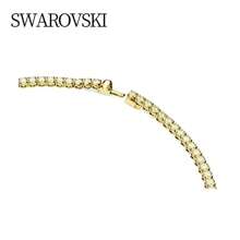 Swarovski Matrix Tennis Necklace Round Cut, Yellow, Gold Tone Plated5681799 - Gold - View 6