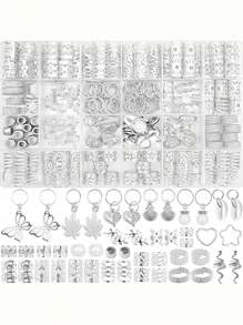 236 件女士辫子、锁扣环（用于锁扣配件）、Locs 发管珠、银色编织夹、爪形发夹、发爪、发夹、发夹、发夹