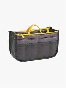 钱包收纳包手提包手提包收纳袋多功能化妆包，双层拉链包，中号包，洗漱用品收纳包，手提内衬包 - 防水尼龙完美化妆品旅行袋用于化妆简易折叠收纳包多功能收纳包韩版时尚尼龙防水男女手提包 - 彩色 - 查看 18