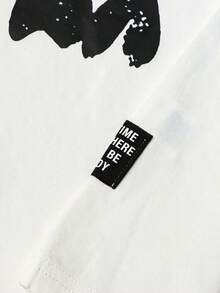 Manfinity Streetrush Men Oversized Summer Slogan Graphic Print Crew Neck Short Sleeve Casual T-Shirt, Halloween Tops, Vacation, Boyfriend Gift100% Cotton Fabric Is Soft And BreathableDaily Casual 100% Pure Cotton Round Neck T-Shirt