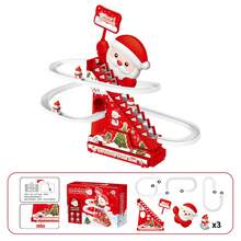 Đồ chơi leo cầu thang âm nhạc chủ đề Giáng sinh kèm xe hơi mini, đồ chơi leo cầu thang tự động, xe đồ chơi trượt đường ray điện thú vị, món quà Giáng sinh thích hợp cho bé trai và bé gái vào dịp Halloween (Không bao gồm pin) - Nhiều màu - Xem 7
