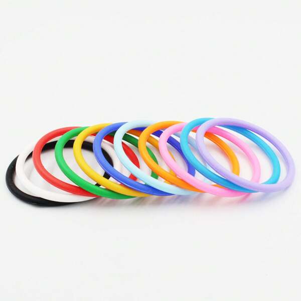 6pcs Vintage Small Round Silicone Wristbands, Multiple Colors Available