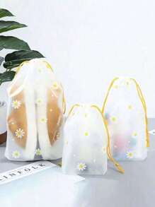 10 件便携式抽绳鞋子收纳袋，抽绳磨砂塑料收纳袋，便携式旅行鞋袋，透明防水鞋子收纳袋，适合度假旅行，鞋子整理，物品整理和防尘，行李箱整理