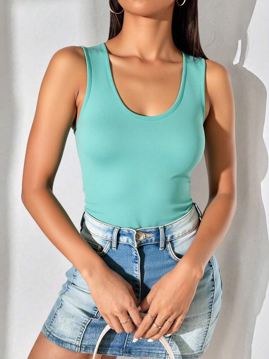 TOP RAIK sin mangas color azul con diseño ajustado y estilo casual. Ideal para temporadas cálidas. Poliéster PRIMAVERA - VERANO - Azul menta - Ver 1