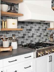 1 件 3D 瓷砖风格简约优雅厨房贴纸客厅装饰房间装饰家居装饰壁纸墙纸