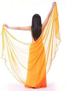 涤纶肚皮舞披肩、肚皮舞围巾、舞蹈表演配饰、女士肚皮舞雪纺围巾 - 彩色 - 查看 30