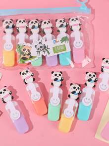 Bút huỳnh quang mini hình gấu trúc dễ thương Bút vẽ màu Macaron làm quà tặng Phong cách ngẫu nhiên - 6 màu - Xem 7