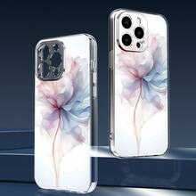 Funda que evita que el teléfono se amarillee. Exquisito estampado floral degradado. Funda completa para teléfono, resistente a golpes y caídas. - Blanco - Ver 2