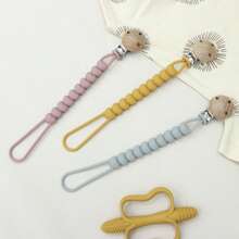 1 Stück Beißring Anti-Verlust-Kette mit Clip, Baby Schnuller Beißspielzeug, geeignet für Babys Jungen und Mädchen