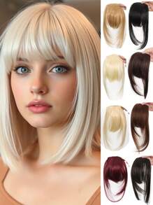 合成刘海接发片自然刘海片前夹式齐刘海片齐平刘海片接发片女士直发片 - 彩色 - 查看 3