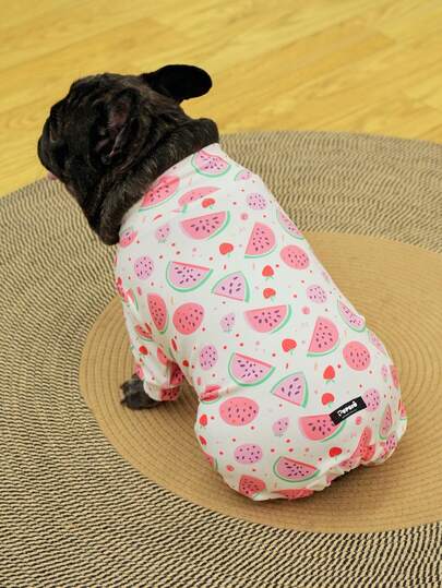 Dog Jumpsuits, Dog Pajama, Dog Recovery Suit, Pet, Ultra Soft And Stretchable, Anti-Licking, Pet PJ For Small Medium And Large Dog Breeds, Suitable For Dog Hair Changing, Cute Watermelon Printing Pattern, S-6XL