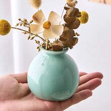 4/1 件迷你多巴胺风格广口花瓶陶瓷花瓶（无花）房间人造花装饰干花桌面摆件家居装饰摄影道具适用于卧室、门廊、节日装饰、情人节礼物、复活节装饰、室内装饰